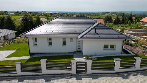 New built property, Panoramic view.  It is a family house for sale in the upper part of the settlement Cserszegtomaj, which has an unique view to the lake Balaton.